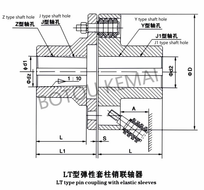 Pin Bush Coupling Drawing