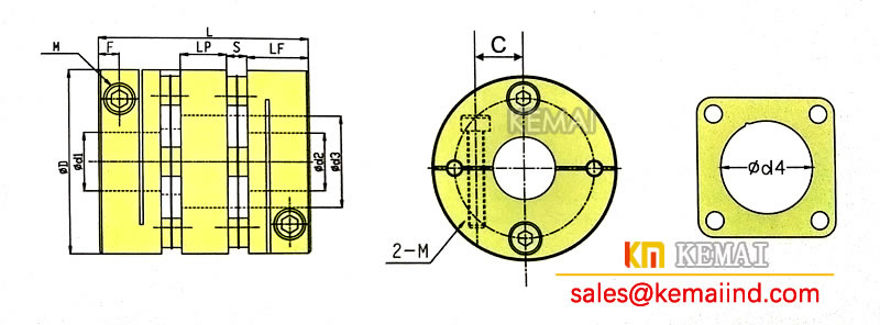 Stainless steel double disc coupling size