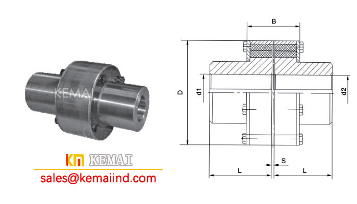 LZ ZL pin bush flexible coupling Dimensions