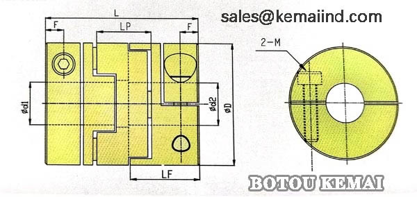 Clamp type Aluminum Oldham Coupling Dimensions