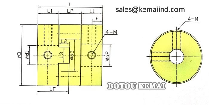 SUS Set Screw Type Oldham Coupling OCS SERIES Dimensions